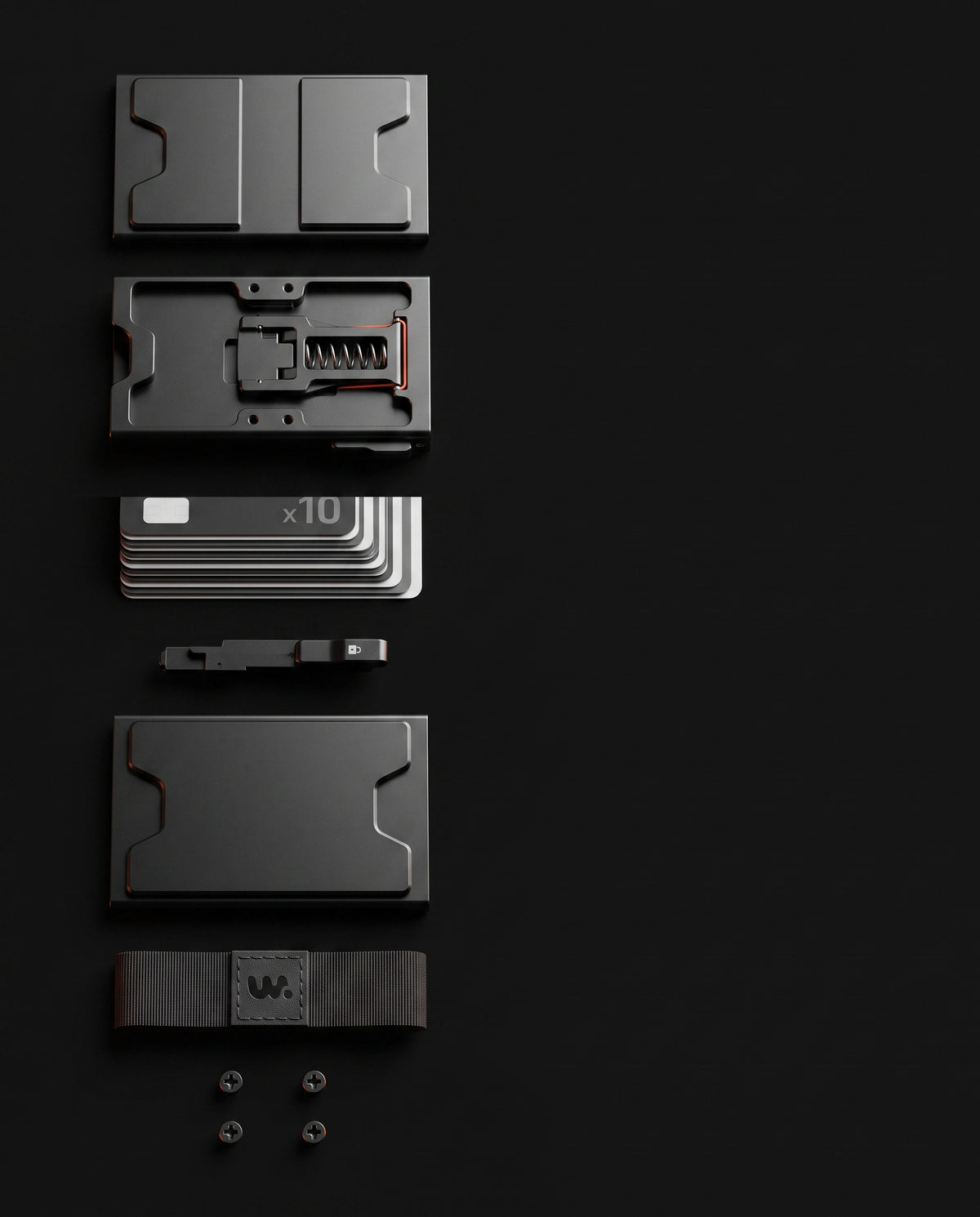 LYNK Pop-Up Metal Wallet with an elastic cash strap on the backplate